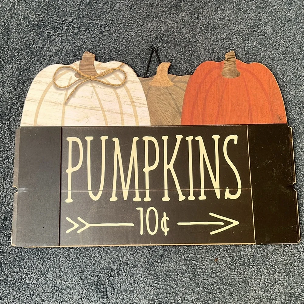 Autumn Welcome and Pumpkin Wall Decor Set